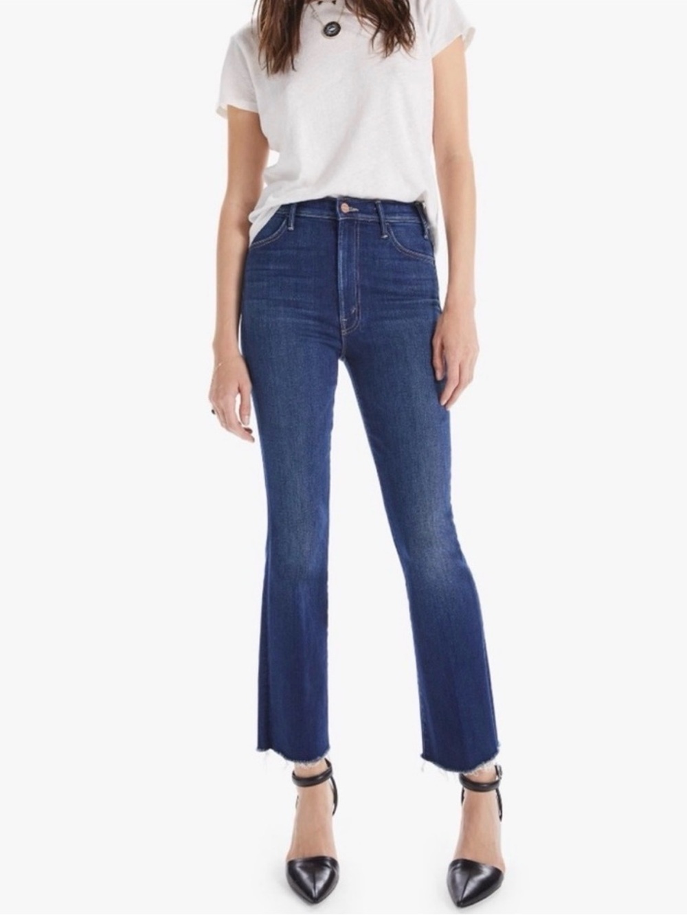 Mother The Hustler Ankle Fray 26 Home Movies Blue Wash Jeans